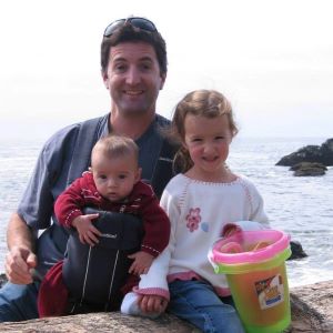 Kevin with kids at beach